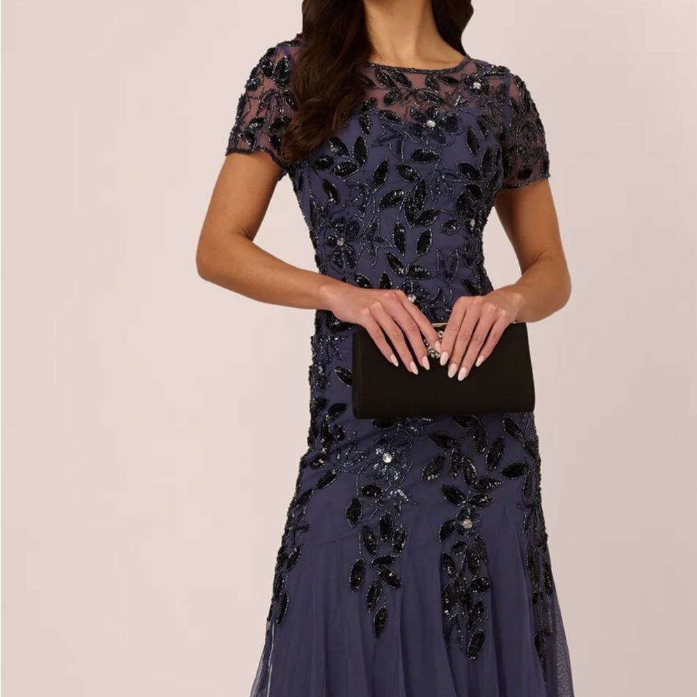 Adrianna Papell Navy Blue Maxi Dress - Picture 6 of 10